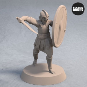 Soldier of Nemis with Sword and Shield Pose 2 Front Fantasy Miniature