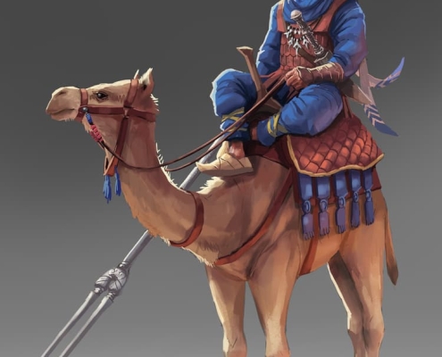 Camel Riders of Qams Fantasy Illustration