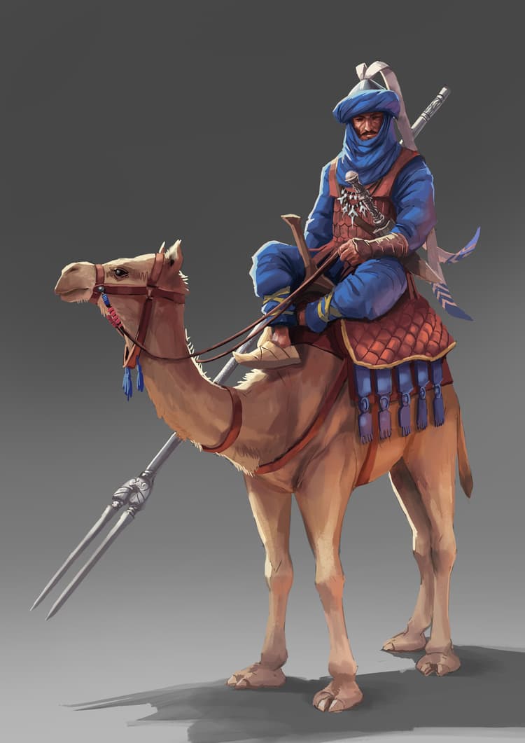 Camel Riders of Qams Fantasy Illustration Camel Riders of Qams Fantasy Illustration